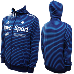 デサント move sport ボーダーフーデッドスウェットジャケット